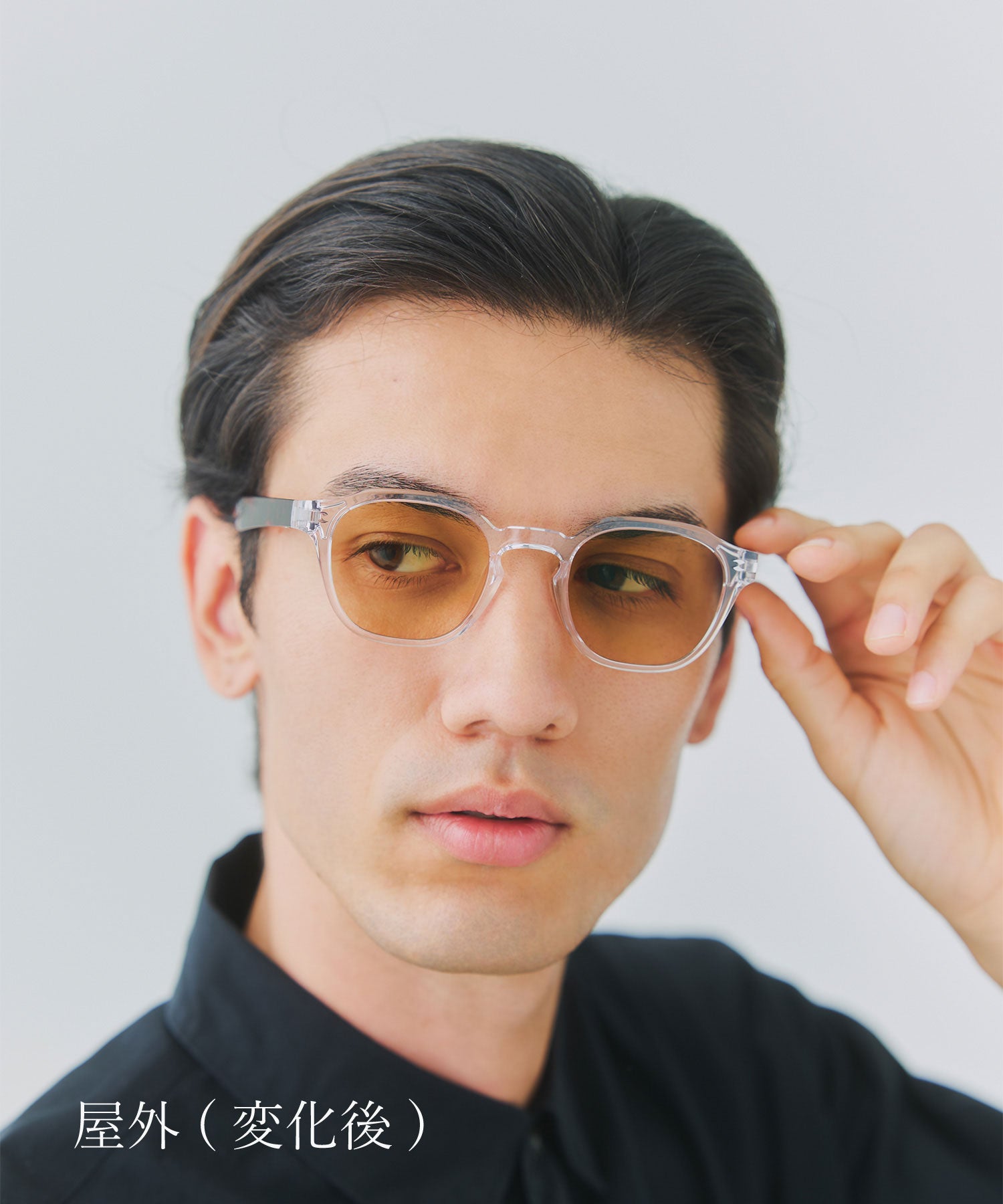 【美品】jugaadXX／Matira アンバーフレーム 調光レンズサングラス Matira clear × amber